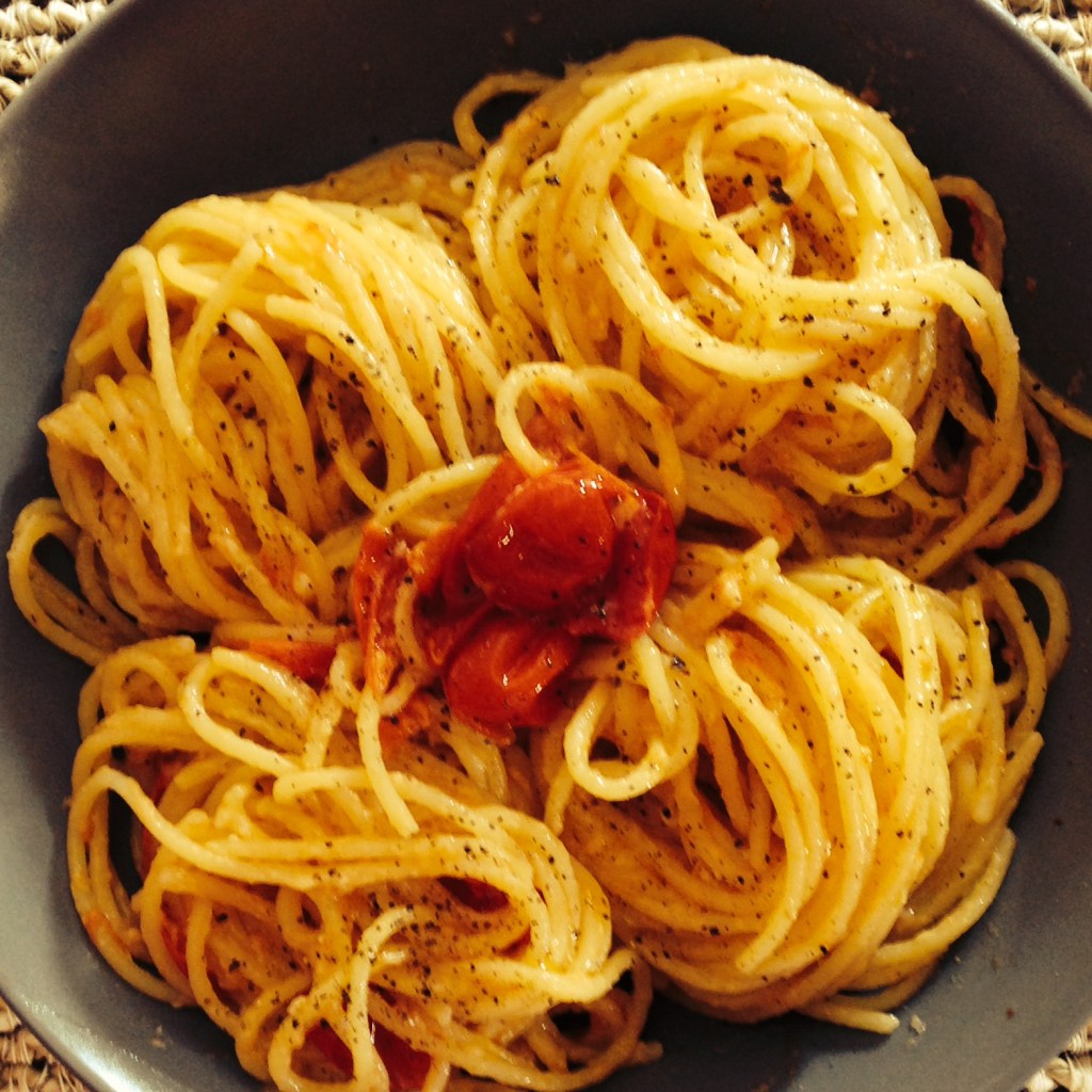 pomodorini cacio e spaghetti