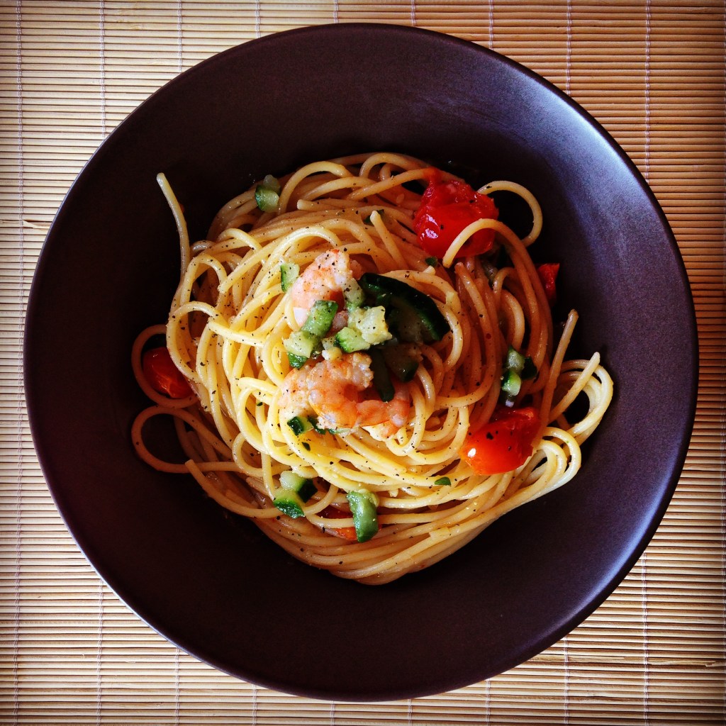 mazzancolle zucchine pomodorini